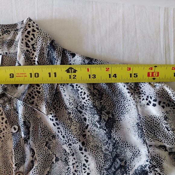 Allison Taylor Snake Print 100% Silk Blouse, Size S - Picture 4 of 7